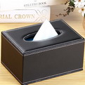 10H3     custom branded Leather tissue box