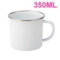 10R02    white color enamel mugs printing 350ml