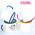 10R06    white color enamel mugs printing 350ml