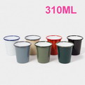 10R09    color enamel V shape mugs printing 310ml