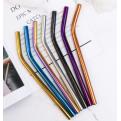 30B03 Personalised Metal Straws Colourful 304 stainless steel Straw Size: 215x12mm