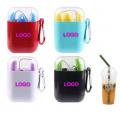 30B05 Silicone straws travel box set with carabiner