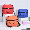 GA14 custom quality Double-layer lunch box Material: 600D polyester+ Pearl cotton+ PVC 25 x 16 x24cm 10L