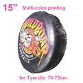 A03-A     15" + multi Gradient color printing auto PU leather spare tyre/wheel cover