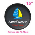 A03     15" + Screen printing auto PU leather spare tyre/wheel cover