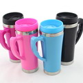 Z32 Branded Stainless steel double - decker plastic cup steel mug advertising promotional gifts cups